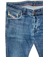 Vintage 2000s Y2K Diesel Men's Straight Leg Blue Denim Jeans | 34 Inch Waist