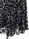 Vintage 90s Silk Blend Chic Formal Black Floral Burnout Velvet Floor Length Skater Circle Maxi Skirt | Size M