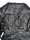 Vintage 2000s Y2K Black Lightweight Collared Crinkle Jacket with Waist Tie | Size L