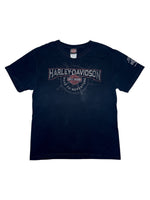 2012 HARLEY DAVIDSON Men's Black Milan Italy Logo Crew Neck T-Shirt | Men's Size M-L