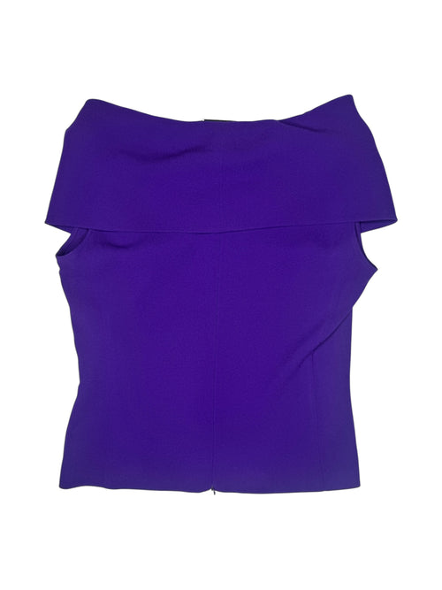 Vintage 2000s Y2K Jil Sander Minimalist Bright Purple Cowl Neck Sleeveless Blouse | Size M-L