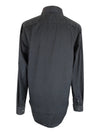 Vintage 2000s Y2K Men's Minimalist Solid Basic Black Collared Long Sleeve Button Up Shirt