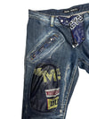 Vintage 2000s Miss Sixty Low Rise Slim Fit Graphic Patchwork Skinny Racing Jeans | 30 Inch Waist