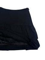 Vintage 90s Y2K Italian Basic Black Low Rise Layered Ruffled Micro Mini Skirt | Size XS