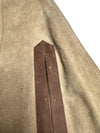 Vintage 70s Bohemian Hippie Tan & Brown Suede Leather Collared Snap Button Down Cape Poncho | Size M