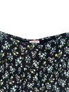 Vintage 2000s Y2K Max & Co Bohemian Chic Black Blue Floral High Waisted Above-the-Knee Chiffon A-Line Circle Skirt | Size M