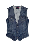 Vintage 2000s WRANGLER Denim Button Down Sleeveless Waistcoat Vest | Size S