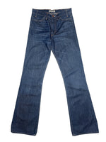 High Waisted Dark Wash Blue Denim Bootcut Acne Jeans | 28 Inch Waist