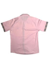 Vintage 2000s Y2K Burberry Preppy Pastel Pink & Plaid Tartan Collared Button Up Short Sleeve Shirt | Size M