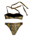 Vintage 2000s Y2K Galliano Snake Print Two Piece Bikini with Halter Top and Low-Rise Bottoms | Size XS