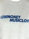 Low Money Music Love Grey & Navy Blue Crew Neck Pullover Embroidered Sweatshirt | Men’s Size M