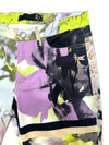 Vintage 2000s Y2K Just Cavalli Bohemian Grunge Mid-Rise Bright Green & Purple Abstract Floral Straight Leg Glitter Jeans | 28 Inch Waist