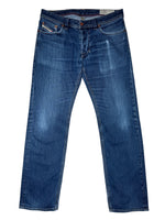 Vintage 2000s Y2K Diesel Men's Straight Leg Blue Denim Jeans | 34 Inch Waist