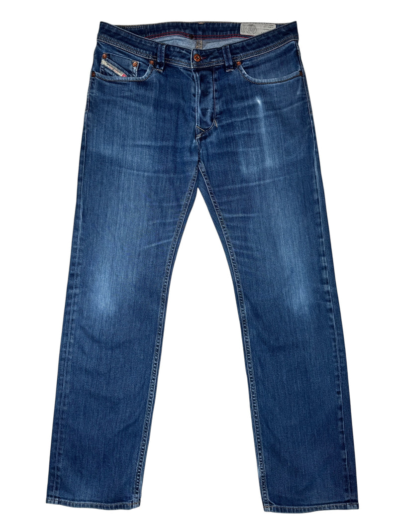 Vintage 2000s Y2K Diesel Men's Straight Leg Blue Denim Jeans | 34 Inch Waist