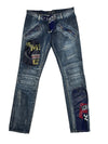 Vintage 2000s Miss Sixty Low Rise Slim Fit Graphic Patchwork Skinny Racing Jeans | 30 Inch Waist