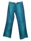 Vintage 2000s Y2K Roberto Cavalli Teal Metallic Glitter Straight Leg Jeans | 33 Inch Waist