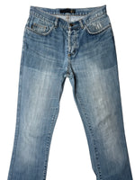 Vintage 2000s Y2K Just Cavalli Mid-Rise Blue Light Wash Denim Straight Leg Jeans | 30 Inch Waist