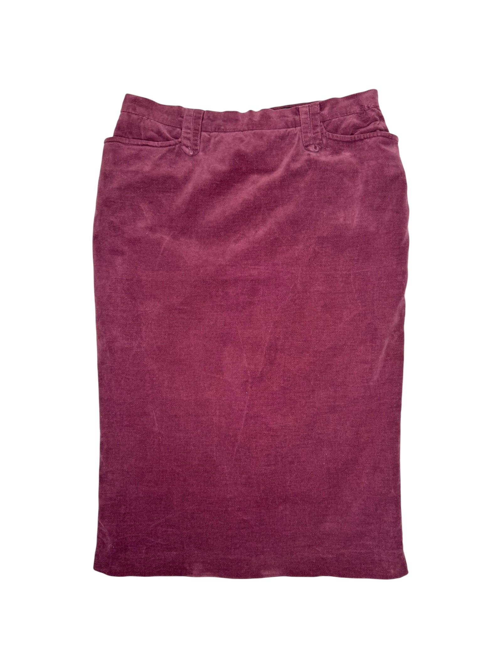 Vintage 2000s Dolce & Gabbana Purple Velvet Pencil Midi Skirt | Size S