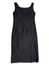 Vintage 90s Max Mara Silk Blend Basic Black Formal Sleeveless Midi Dress | Size M