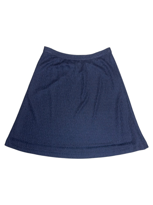 Vintage 2000s Missoni Sport High Waisted Navy Blue Abstract Patterned Circle A-Line Mini Skirt | Size S