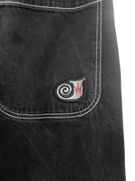 Vintage 2000s Y2K JNCO Black Oversized Baggy Wide Leg Jeans | 33 Inch Waist