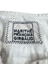 Vintage 2000s Marithé + François Girbaud Subversive High Rise Flax Blend White Cargo Pants | 29 Inch Waist