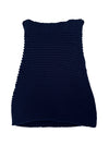 Cop Copine Subversive Wool Blend Navy Blue Knit Off-the-Shoulder Shawl Scarf Wrap | One Size