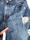 Vintage Levi's 507 Big E Distressed & Ripped Blue Medium Wash Denim Jeans | 31 Inch Waist