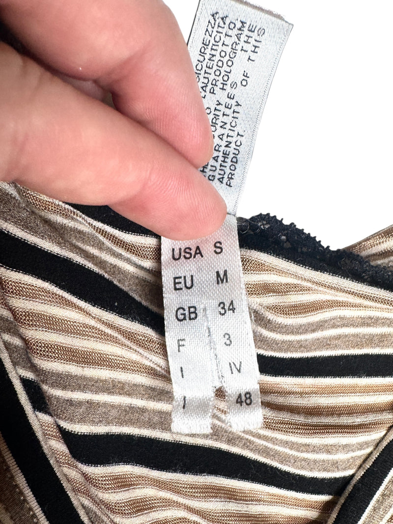 Vintage 2000s Y2K John Galliano Striped Short Sleeve T-Shirt | Size S-M