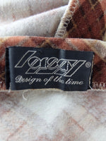 Vintage 90s Grunge Academia Schoolgirl Style Velour Velvet Check Print Floor Length Maxi Skirt | 26 Inch Waist
