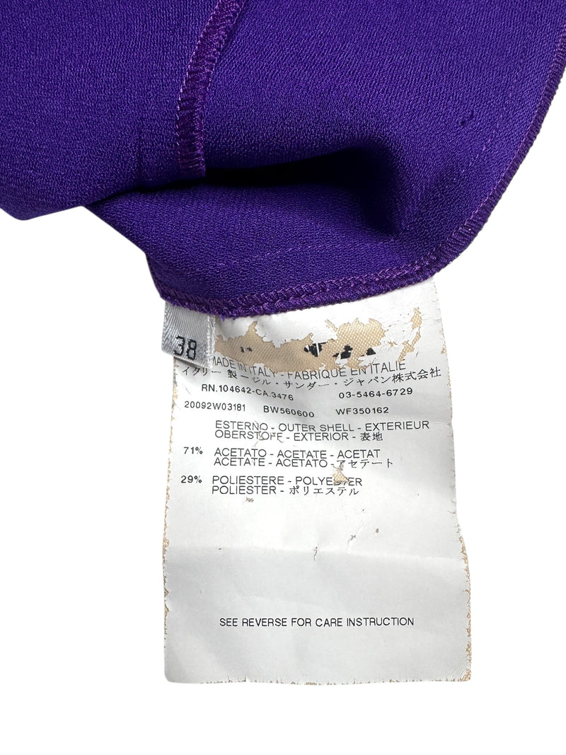 Vintage 2000s Y2K Jil Sander Minimalist Bright Purple Cowl Neck Sleeveless Blouse | Size M-L