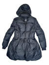 Vintage 2000s Y2K Marithé + François Girbaud Subversive Black Down Feather Peplum Style Hooded Puffer Jacket | Size S
