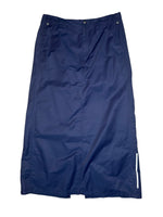 Vintage 2000s Mid-Rise Navy Blue Nylon Utility Cargo Maxi Skirt | Size L