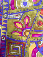 Vintage 90s Y2K Anna Molinari Blumarine Rare Psychedelic Silk Bright Abstract Patterned Butterfly Sleeve Blouse