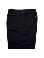 Vintage 2000s ROBERTO CAVALLI Black Denim Knee Length Midi Skirt | 31.5 Inch Waist