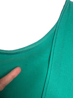 Vintage 2000s Y2K Fiorucci Teal Basic Sleeveless Scoop Neck Spandex Tank Top | Size M