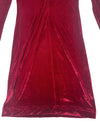 Vintage 80s Rocco Barocco Red Velvet Mockneck Long Sleeve Formal Dress with Mesh Cutout | Size XL