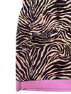 Vintage 2000s Y2K Alesandro Dell’acqua Brown & Pink Tiger Animal Print Sleeveless Layered Mini Dress with Cinched Drop Waist & Tie Details | Size M