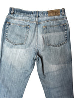 Vintage 2000s Y2K Just Cavalli Mid-Rise Blue Light Wash Denim Straight Leg Jeans | 30 Inch Waist
