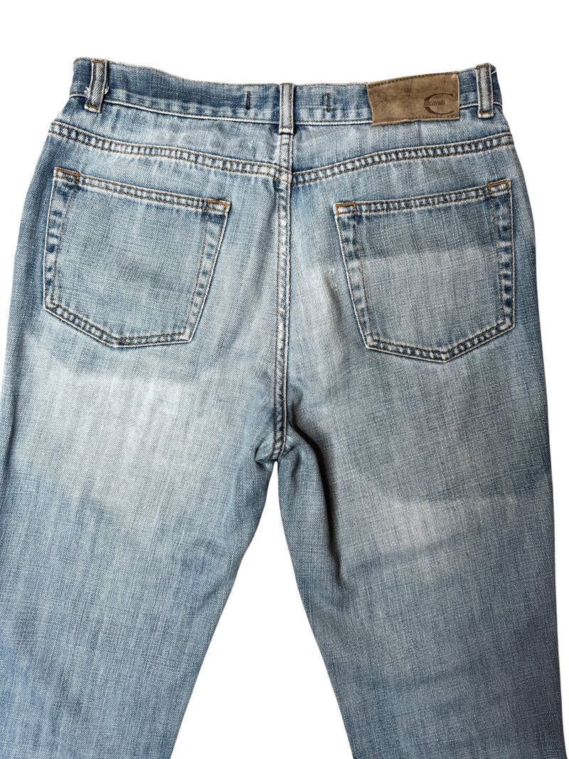 Vintage 2000s Y2K Just Cavalli Mid-Rise Blue Light Wash Denim Straight Leg Jeans | 30 Inch Waist