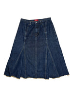 Vintage 2000s DIESEL High Waisted Above-the-Knee Denim Midi Circle Jean Skirt | Size XS