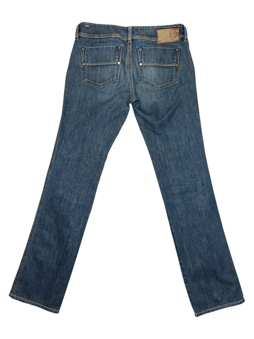Vintage 2000s DIESEL Low Rise Blue Denim Slim Fit Straight Leg Jeans | Size M