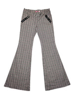 Vintage 2000s Low Rise Red Black & White Tartan Plaid Flared Bell Bottom Trousers | Size S-M