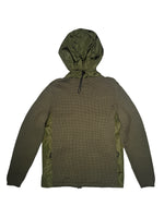 Vintage 2000s Y2K Prada Subversive Gorpcore Wool & Nylon Moss Green Double Zip Up Hooded Knit Sweater | Women’s Size M