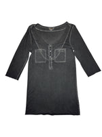 Vintage 2000s DIESEL Grey Stone Washed 3/4 Sleeve Tunic Shirt | Size L