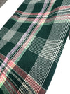 Vintage 70s Mod Bohemian Hippie High Waisted Wool Green & Pink Tartan Check Print Wide Leg Trousers | 26 Inch Waist