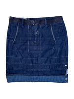 Vintage 2000s MARITHÉ + FRANÇOIS GIRBAUD Blue Cotton Knee Length Cargo Skirt | Size M