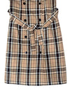Vintage 90s Y2K Preppy Tartan Plaid Check Print Sleeveless Collared Button Down Midi Dress with Waist Tie | Size M