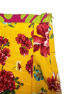 Vintage 2000s Y2K Dolce & Gabbana Bohemian Preppy Low Mid Rise Yellow Floral & Abstract Patterned A-Line Mini Skirt | Size S