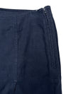Vintage 2000s Y2K Moschino Preppy Minimalist Navy Blue Low Rise Skirt With Side Slit | Size S